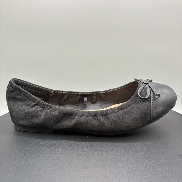 Torrid Scrunch Bow Ballet Flats Women’s 8 Wide Black Faux Suede Slip On - Picture 1 of 7